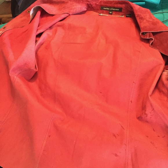 Sandra Angelozzi red suede shirt jacket, EU 40/US 6-8, EUC, like new. - Picture 4 of 5